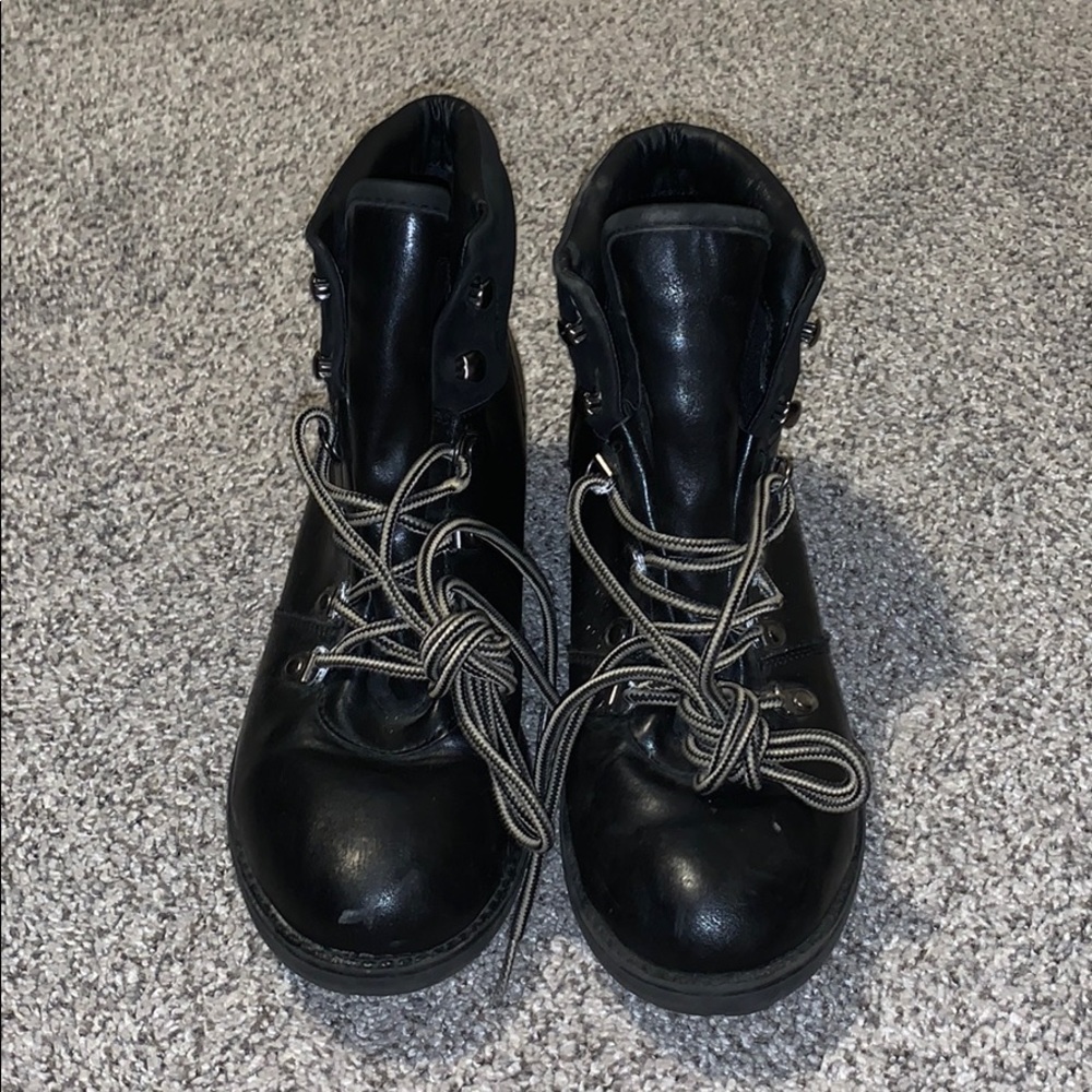Black combat boots